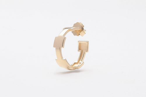 Basics collection - orecchino modello Broken Wall in argento 925 placcato oro giallo lucido