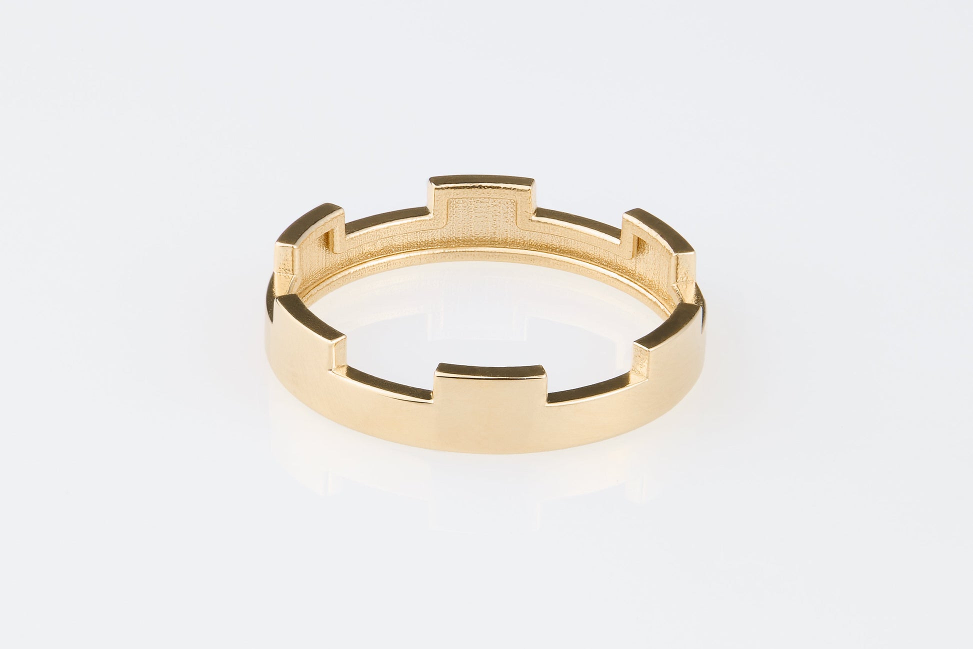 Castle collection - anello modello Crown in argento 925 placcato oro giallo lucido