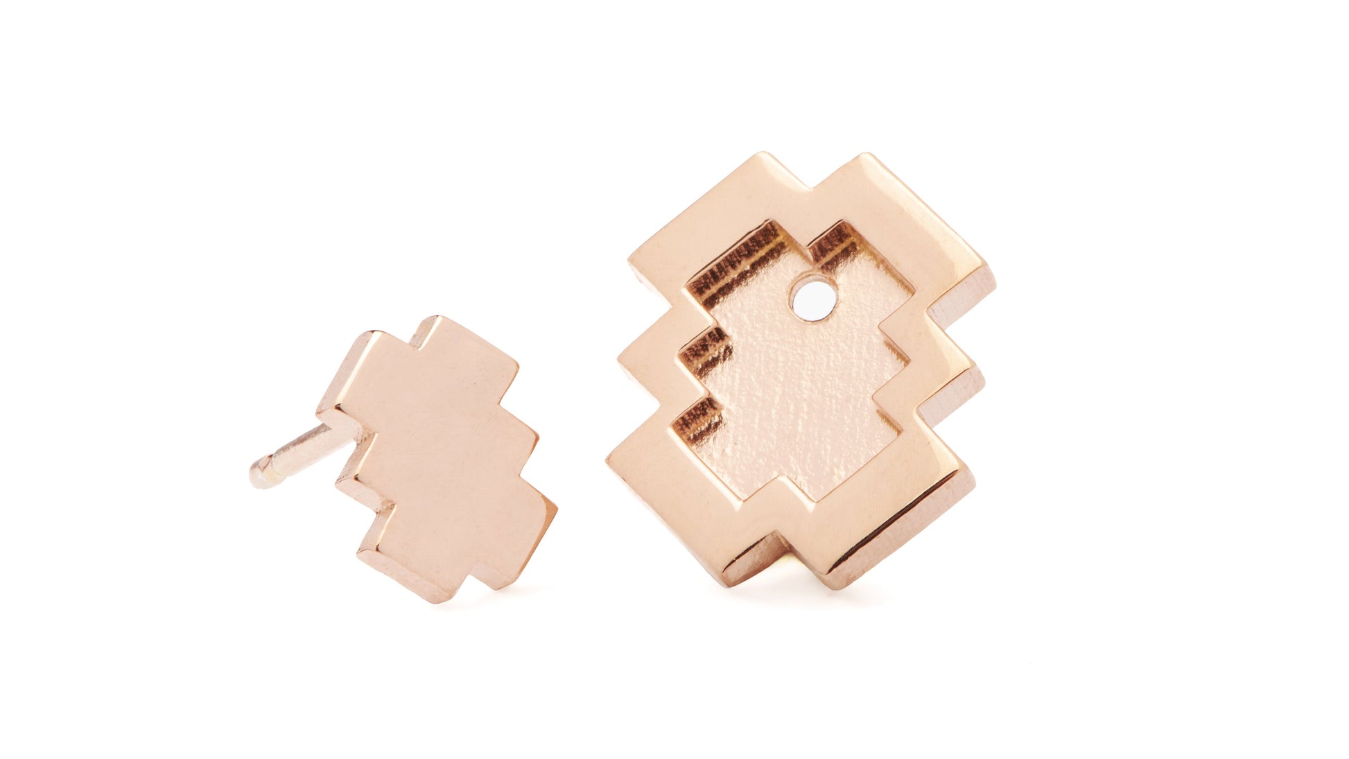 Ear Puzzle collection - orecchino modello Mirror in argento 925 placcato oro rosa lucido
