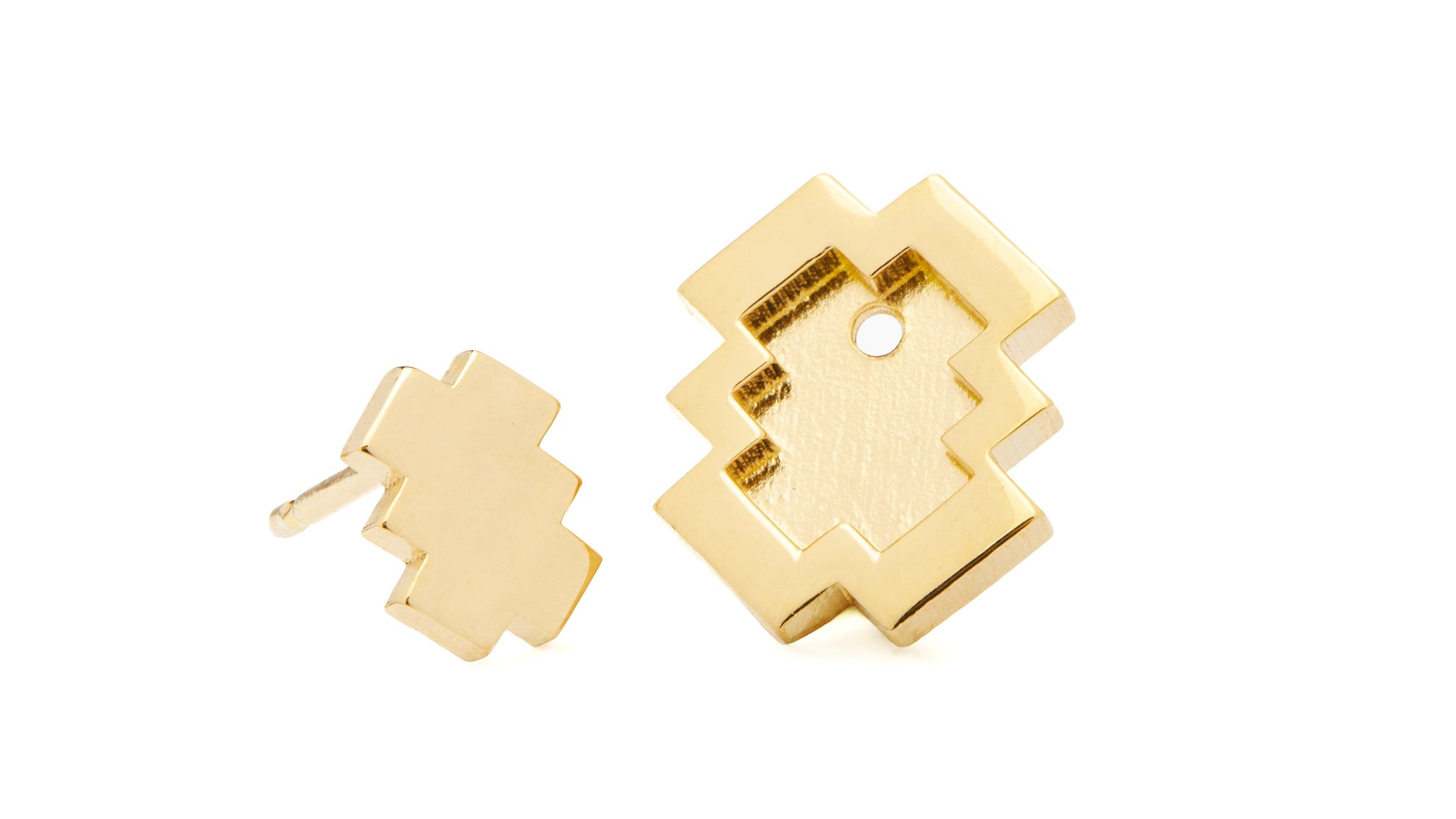 Ear Puzzle collection - orecchino modello Mirror in argento 925 placcato oro giallo lucido