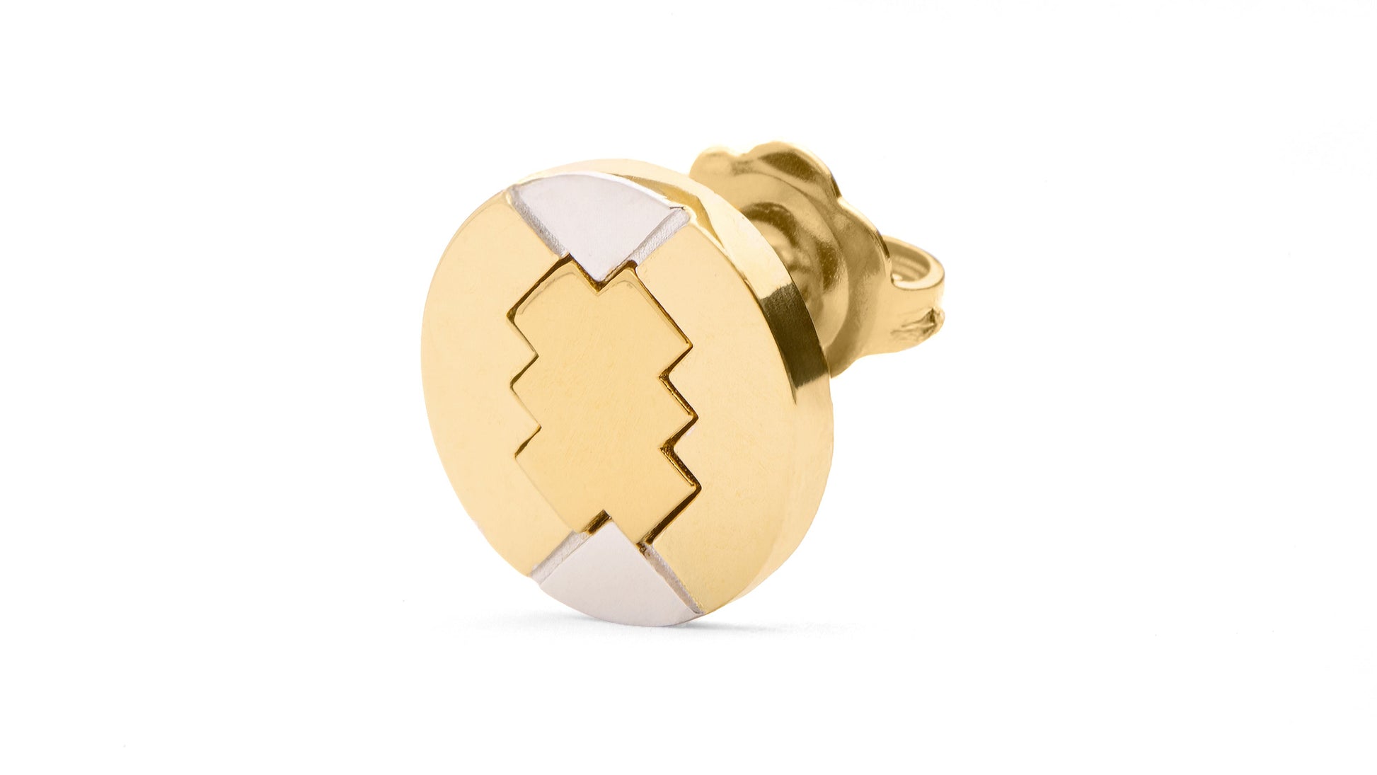 Ear Puzzle collection - orecchino modello Peach in argento 925 placcato oro giallo lucido