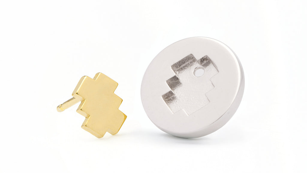 Ear Puzzle collection - orecchino modello Peach in argento 925 lucido