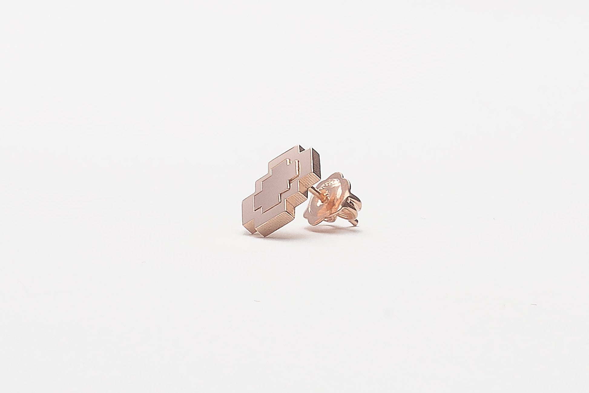 Ear Puzzle collection - orecchino modello Mirror in argento 925 placcato oro rosa lucido