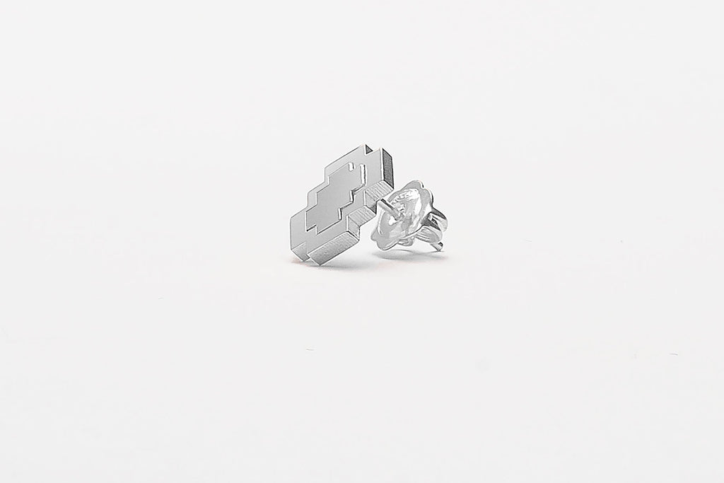 Ear Puzzle collection - orecchino modello Mirror in argento 925 lucido