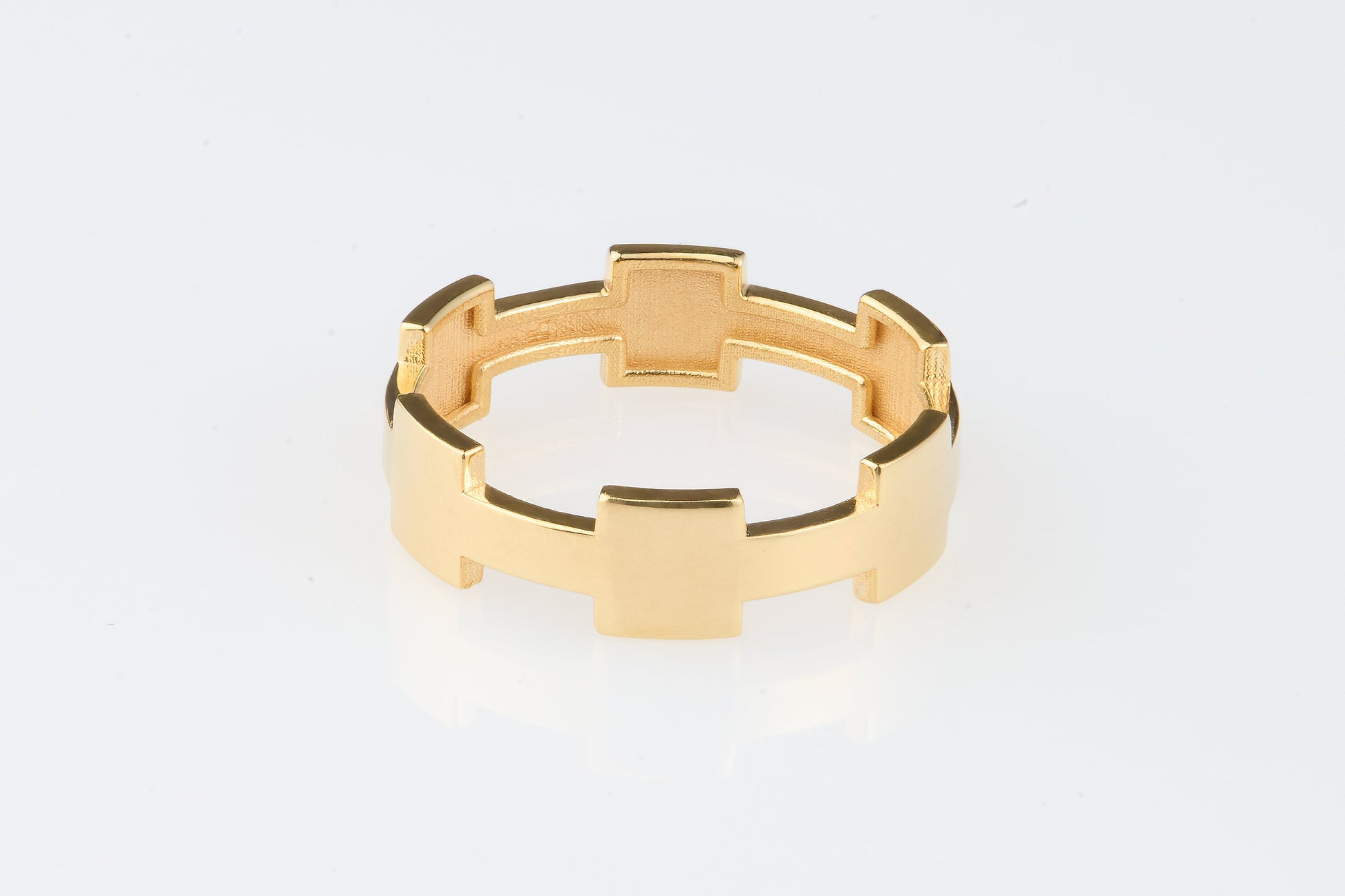 Castle collection - anello modello Wall in argento 925 placcato oro giallo lucido